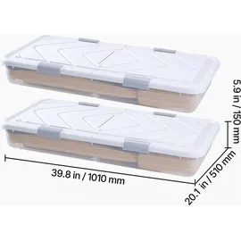 Vevor Unterbettaufbewahrungsbox 101 x 51 x 15 cm 2-tlg. Grau
