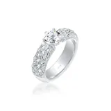 ELLI PREMIUM Verlobungsring »Weiß 925 Sterling Silber, mit Kristallen von Swarovski®«, 17194813-52 Silber