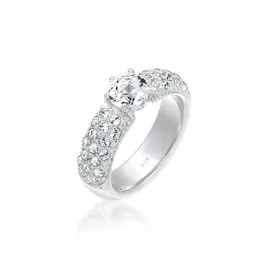 ELLI PREMIUM Verlobungsring »Weiß 925 Sterling Silber, mit Kristallen von Swarovski®«, 17194813-52 Silber