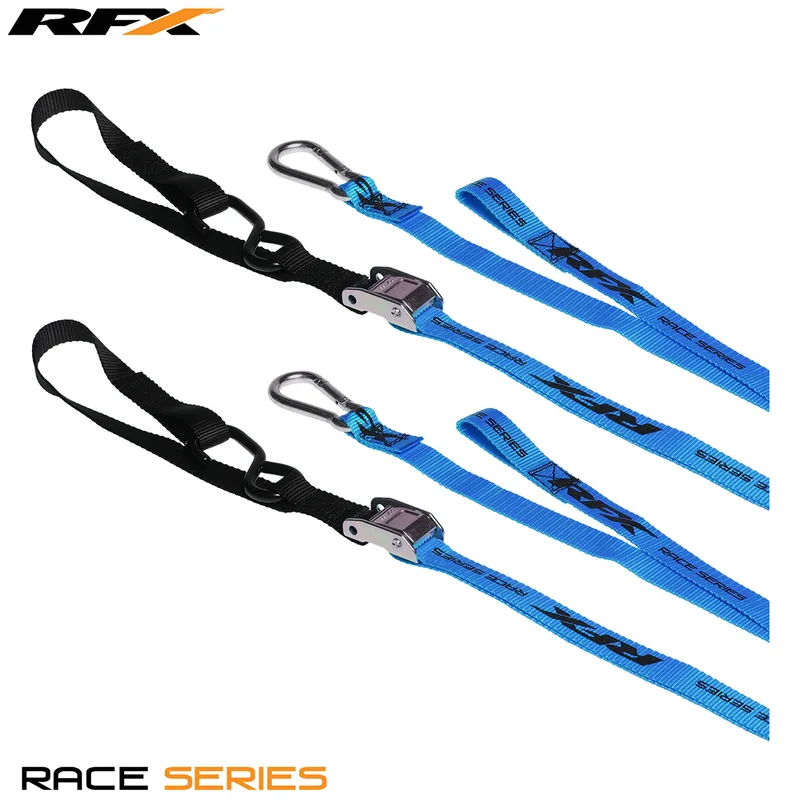 RFX Serie 1.0 Race Zurrringe (Blau/Schwarz) mit zusätzlicher Schnalle und Karabiner, schwarz