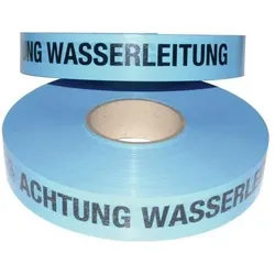 Multicoll Trassenwarnband Aufdruck Achtung Wasserleitung B.40mm L.250m blau