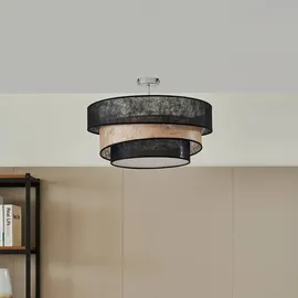 LINDBY Deckenlampe Ayvira schwarz/gold, Textil, 56 cm, E27 - Esszimmer, Von