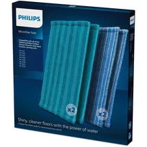Philips Mikrofaserpads für SpeedPro Max Aqua, XV1700/01, 4 Stück, Blau