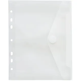 Sichttasche A5, Klettverschluss, Abheftrand, PP farblos transparent, 1 Stück