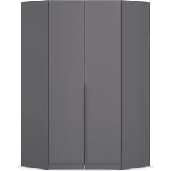 Eckkleiderschrank RAUCH "Agordo", grau (graumetallic), B:117cm H:229cm T:117cm, Holzwerkstoff, Schränke, voll ausgestattet mit viel Stauraum MADE IN GERMANY