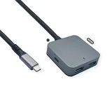 Value USB 3.2 Gen 2 Hub, 4 Ports (2x USB-A + 2x USB-C), mit Verlängerungskabel, 3 m