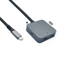 Value USB 3.2 Gen 2 Hub, 4 Ports (2x USB-A + 2x USB-C), mit Verlängerungskabel, 3 m