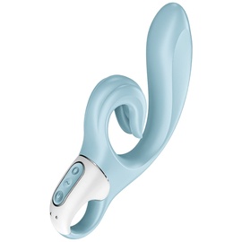 Satisfyer Love Me', 22 cm, 2 Motoren, flexibel, ergonomischer Klitorisreizer, Farbe:hellblau