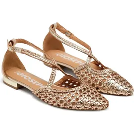 Gioseppo Leskovic Ballerinas aus Leder, Blau, mit Schnürung für Damen, Platinfarben, 38 EU