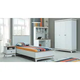 aea Komplette Jugenbett Kindermöbel Kinderbett Weiß Holz Set 4tlg Modern - Weiß