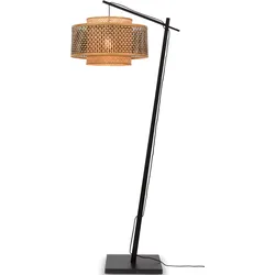 Stehlampe GOOD & MOJO "Bhutan" Lampen Gr. Ø 50cm H: 176cm, beige (natur) Bogenlampe Stehlampe