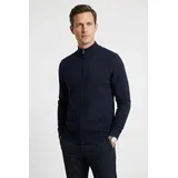 Olymp Strickjacke OLYMP, Herren, Gr. 4XL, blau (marine), Strick, Obermaterial: 100% Baumwolle, regular fit, Rippbündchen, Strickjacken Strickjacke, Stehkragen, regular fit