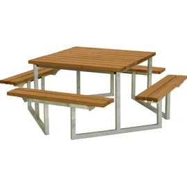 Plus Picknicktisch Twist Stahl-Holz 204 x 204 x 73 cm teak