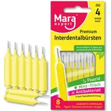 Interdentalbürste GELB- MARA EXPERT | 0,7 mm ISO 4 Mittelbreit | 8 Interdentalbürsten | Biokunststoff | Bürsten für Zahnzwischenräume | Mit Minz Geschmack - Chlorhexidin - Fluorid