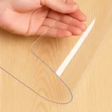 Tischfolie Transparent 2mm Viele Größen, Tischdecke Abwaschbar Glasklar, Durchsichtige Tischdecke Schreibtischunterlage, Tischschutz PVC Folie Abgeschrägte Kante, Möbelfolie