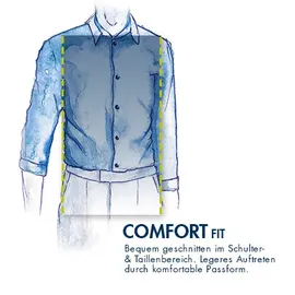 Eterna Herren Hemden blau Comfort Fit, blau, NOS