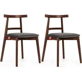 Konsimo Holzstuhl 2er-Set ¦ grau ¦ Maße (cm): B: 47 H: 76