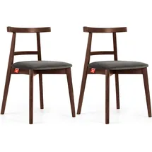 Konsimo Holzstuhl 2er-Set ¦ grau ¦ Maße (cm): B: 47 H: 76