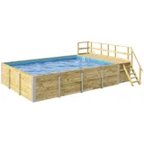 Weka Massivholzpool 595 Gr. 2 650 x 490 x 201 cm Folie blau