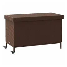 vidaXL Gartentruhe mit Rollen Braun 110x55x73 cm Poly Rattan