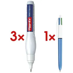 Tipp-Ex 3x Korrekturstift »Shake 'n Squeeze« inkl. 4-Farb-Kugelschreiber »4 Colours« weiß