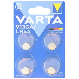 Varta Alkaline, Knopfzelle, LR44, V13GA, 1.5V Electronics, Retail Blister (4-Pack)