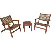 Garden Pleasure Sitzgruppe SONORA, braun Kunststoff, Holz, 3-teilig