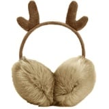 Weihnachts Winter Ohrenschützer,Asudaro Geweih Winter Ohrenwärmer Niedliche Tier Warme Earmuffs Flauschige Winter-Ohrenschützer für das tägliche Radfahren zu Hause auf Reisen Khaki