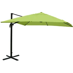 Mendler Gastronomie-Ampelschirm HWC-A96, Sonnenschirm, 3x3m (Ø4,24m) Polyester/Alu 23kg ~ grün ohne Ständer