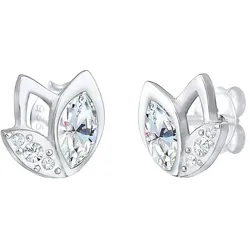 Elli Kolczyki Stecker Blume Kristalle 925er Silber Srebro Damen 