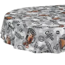 ANRO Wachstuchtischdecke abwaschbar Oval 180 x 140 cm Grau