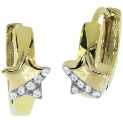 Paar Creolen OSTSEE-SCHMUCK "Ostsee-Schmuck Creole Stern Creole Stern", gelb, Ohrringe, Damen, 12 x 6,0mm, Gelbgold 333