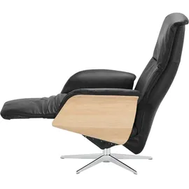 Nils Olsen Relaxsessel Frederik Kunstleder 78 x 113 x 79 cm schwarz mit verstellbarer Fußstütze