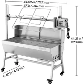 Vevor Drehspießgrill 94 cm Silber