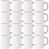 Sublimationstassen ohne Druck AAA Grade | Einzeln oder im Set | Fototasse für Sublimationsdruck | Leere Tassen für Hitzepressen-Thermo-Sublimation (72 Stück, Rosa)