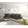 DeLife Ecksofa Clovis Weiss Schwarz Ottomane Links Modulsofa