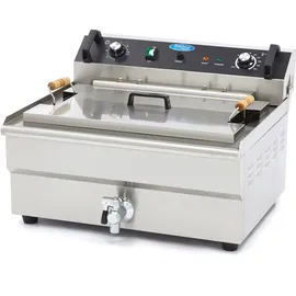 MAXIMA Fritteuse - 30L - 1 Korb - mit Ablasshahn