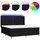 vidaXL Boxspringbett mit Matratze & LED Schwarz 180x200 cm Stoff