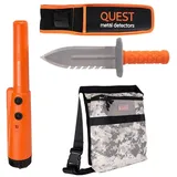 Quest Metalldetektor XPointer + Grabungsmesser + Fundtasche orange