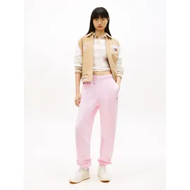 Tommy Hilfiger Sweathose TOMMY JEANS "TJW BADGE SWEATPANT", Damen, Gr. XL (42), N-Gr, pearly pink, Web, Obermaterial: 100% Baumwolle, relaxed fit lang, Hosen Sweathose, Relaxed Fit mit Elastikbund am Bein