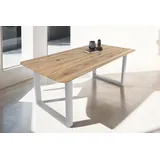 Trelevo® Esstisch Lotte - runde Ecken - U-Gestell braun 160 cm x 77 cm x 85 cm