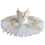 Weiße professionelle Ballerina Ballett Tutu, Frauen Erwachsene Ballerina Party Ballett Tanz Kostüme für Kinder Kinder Kinder Mädchen,Weiß,120 - 120