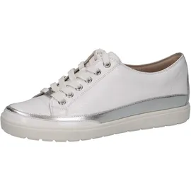 CAPRICE Damen Sneaker flach aus Leder mit Schnürsenkeln, Weiß (White Comb), 37.5 EU