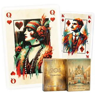 Berlin Hold’Em Spielkarten - Doppelpack 20s Design - Hell & Dunkel - 112 Karten (2 x 56), Poker Size 63 x 88 mm, Pokerkarten Kartendeck für Poker, Skat & Rommé