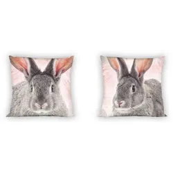Kissen Kuschelkissen Dekokissen mit Hase Kaninchen 40 x 40 cm
