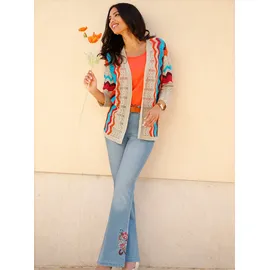 Sieh an! Ajour-Strickjacke beige 42