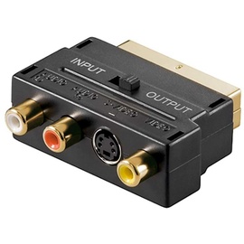 Wentronic 50499 Adapter SCART Stecker - 3x Cinch Buchse + Mini-DIN Buchse