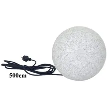 Trango 1er Set 200GB LED Kugel Granitstein-Optik Gartenkugel IP65 Kugelleuchte in 20cm Durchmesser incl. je 1x E27 LED Leuchtmittel mit je 5 Meter Kabel, Kugellampe, Gartenleuchte, Außenlampe