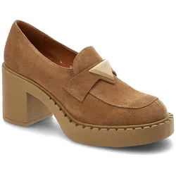Beige Halbschuhe Lamanti Elegante Lederschuhe Mit Absatz, 37