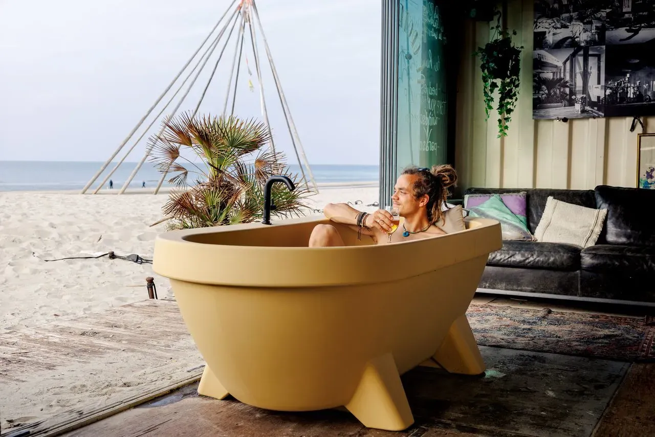 Riho Gartentub freistehende Gartenbadewanne - sand matt